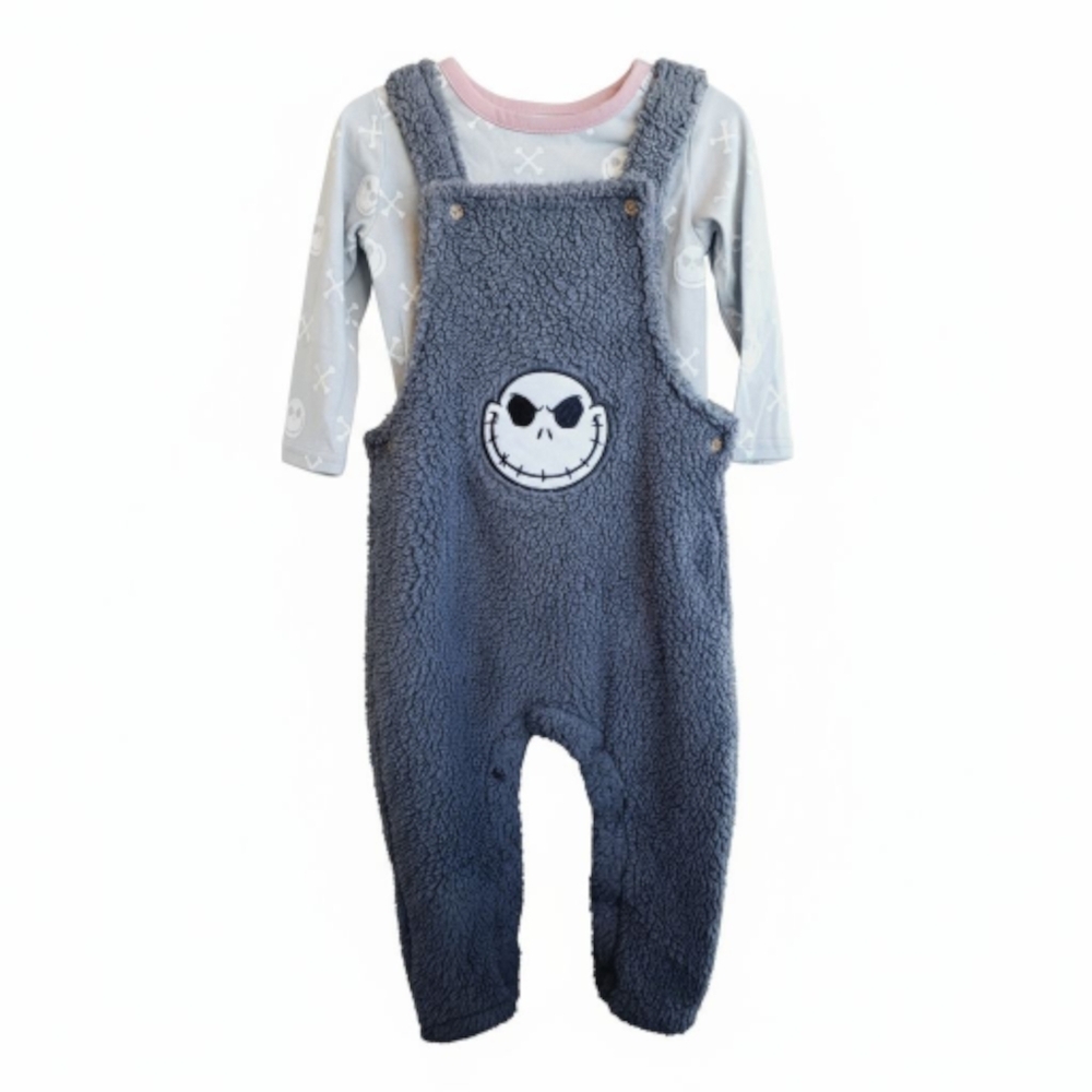 Disney Baby Nightmare Before Christmas Jack Skellington Sherpa Overall & Tee 18M